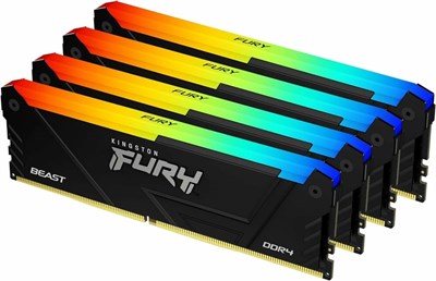 Оперативная память 32GB DDR4 3200MHz Kingston Fury Beast Black RGB (KF432C16BB2AK4/32) (4x8GB KIT) 213094