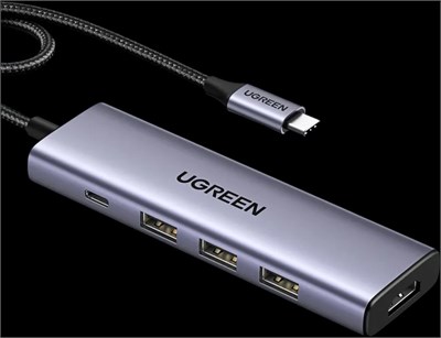 Док-станция UGREEN 5-in-1 USB-C Hub 4K Gray (CM511) 215248