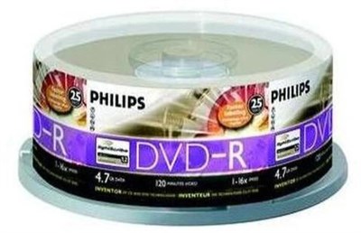 Диск DVD-R Philips 4.7GB 4x Cake Box (25 шт.) 216892