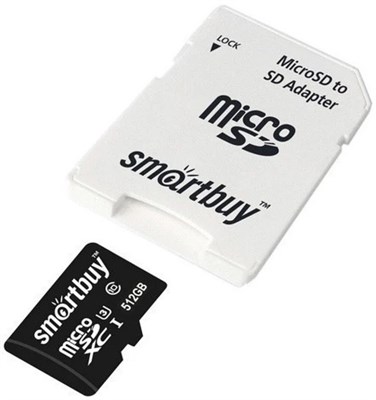 Карта памяти 512GB MicroSD SmartBuy + SD адаптер (SB512GBSDCL10U3-01) 217780