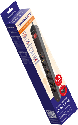 Сетевой фильтр Ippon NF-EU-1.8-16 Black 222011