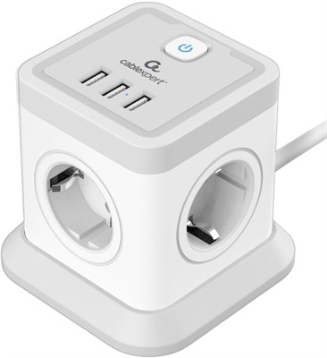 Сетевой фильтр Cablexpert Tower TWR-4-U3-W-3 222093