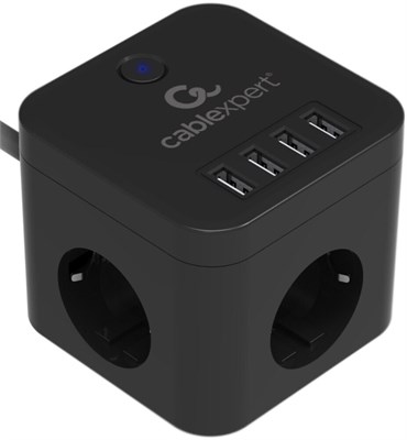 Сетевой фильтр Cablexpert Cube CUBE-3-U4-B-1.5 222099