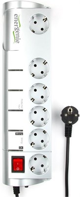 Сетевой фильтр Energenie SISN-SILVER-10, 3м 222111