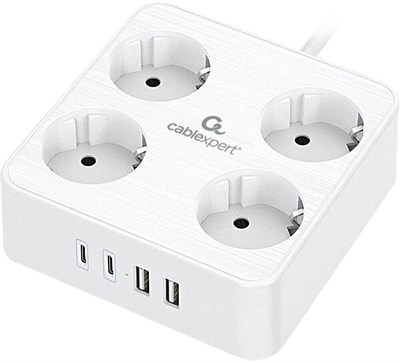 Сетевой фильтр Cablexpert Cube PLT-4-C2U2-W-3 222142