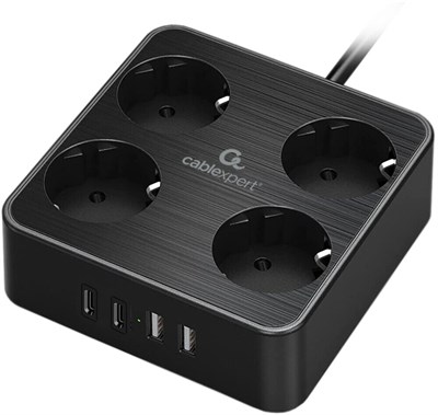 Сетевой фильтр Cablexpert Cube PLT-4-C2U2-B-2 222148