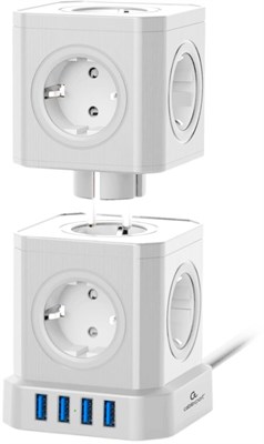 Сетевой фильтр Cablexpert Tower TWR-9-U4-W-2 222162