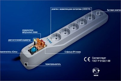 Сетевой фильтр Pilot L 7м 222227