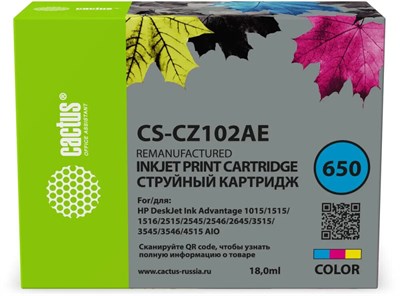 Картридж Cactus CS-CZ102AE Color 226612