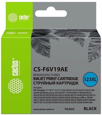 Картридж Cactus CS-F6V19AE Black 226615
