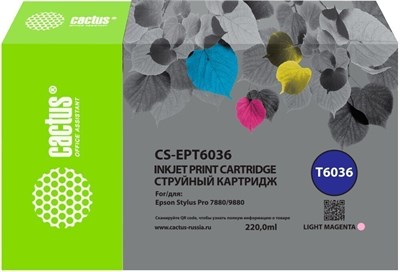 Картридж Cactus CS-EPT6036 Light Magenta 226879