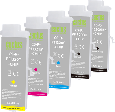 Картридж Cactus CS-R-PFI321SET-CHIP Black/Cyan/Magenta/Yellow/Matte Black 231034