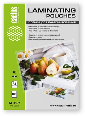 Плёнка для ламинирования Cactus CS-LPGА380100 233115