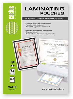Плёнка для ламинирования Cactus CS-LPMА4100100 233121