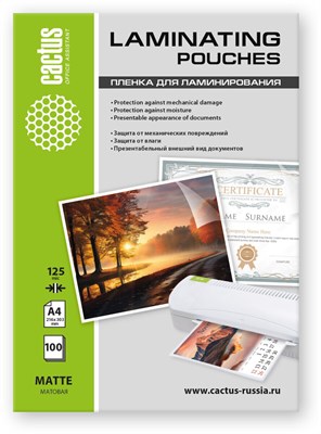 Плёнка для ламинирования Cactus CS-LPMА4125100 233123