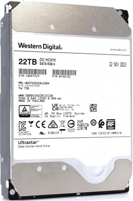 Жёсткий диск 22TB SATA-III WD Ultrastar DC HC570 (0F48152/0F48159/0F48290) 238032