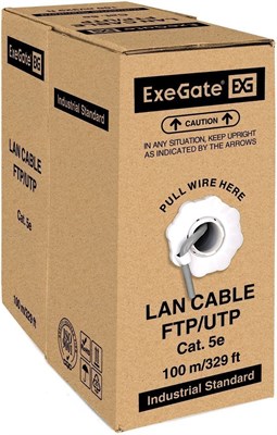 Бухта ExeGate UTP4-C5e-CCA-S24-IN-PVC-GY-100 (EX281816RUS), 100м 241760