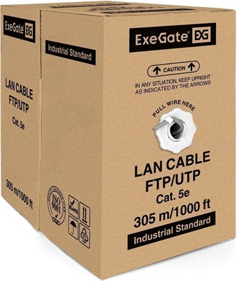 Бухта ExeGate Special UTP4-C5e-CU-S26-IN-PVC-GY-305, 305м 242020