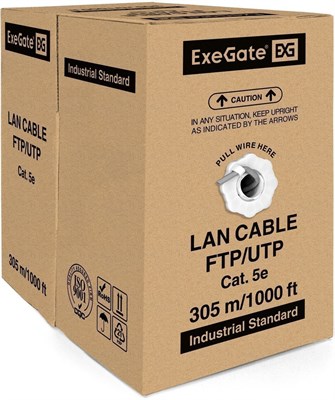 Бухта ExeGate UTP4-C5e-CU-S24-IN-PVC-GY-305-FLUKE, 305м 242073