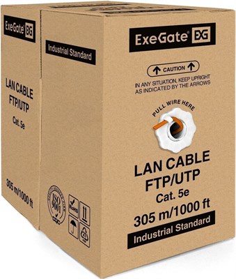Бухта ExeGate UTP4-C5e-CU-S24-IN-LSZH-OR-305, 305м 242090