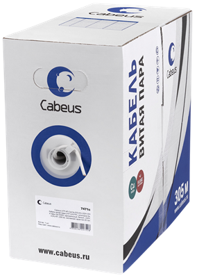 Бухта Cabeus UTP-2P-Cat.5e-SOLID-LSZH-GY-500, 500м 242112