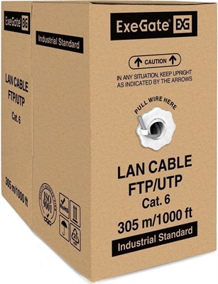 Бухта ExeGate UTP4-C6-CU-S23-IN-PVC-GY-305, 305м 242148