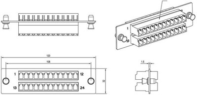 Оптическая панель Hyperline FO-FPM-W120H32-24LC-BL 242684