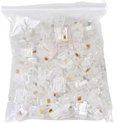 Коннектор RJ-14 NETLAN EC-UP6P4C-UC-003-TR-1000, 1000 шт. 242865