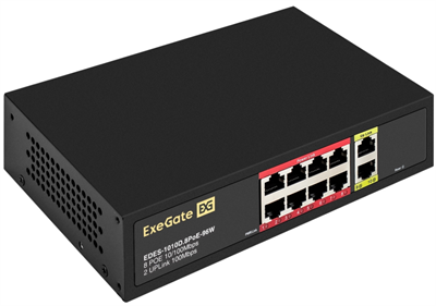 Коммутатор (свитч) ExeGate EDES-1010D.8PoE-96W 243067