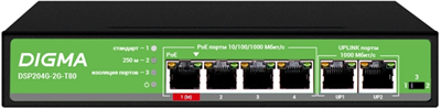 Коммутатор (свитч) Digma DSP204G-2G-T80 243147