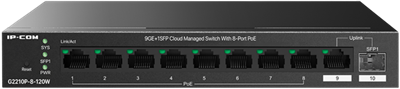 Коммутатор (свитч) IP-COM G2210P-8-120W 243478