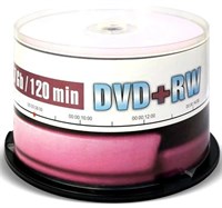 Диск DVD+RW Mirex 4.7GB 4x Cake Box (50 шт.) 216887