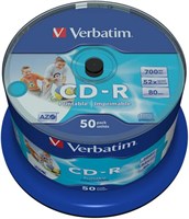 Диск CD-R Verbatim 700MB 52x AZO Cake Box Printable (50 шт.) 216901