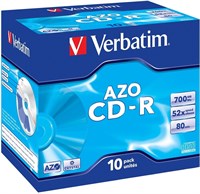 Диск CD-R Verbatim 700MB 52x AZO Crystal Jewel Case (10 шт.) 216904