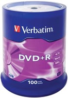 Диск DVD+R Verbatim 4.7GB 16x Cake Box (100 шт.) 216906