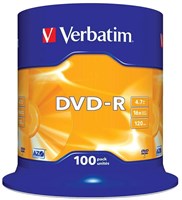 Диск DVD-R Verbatim 4.7GB 16x Cake Box (100 шт.) (43549) 216907
