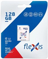 Карта памяти 128GB MicroSD Flexis + SD адаптер (FMSD128GU1A) 217587