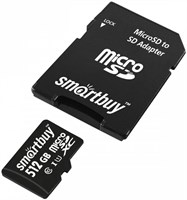 Карта памяти 512GB MicroSD SmartBuy + SD адаптер (SB512GBSDCL10-01) 217779