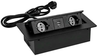 Сетевой разветвитель PREMIER 2R USB Horizontal Black, 1.8м 222289