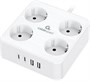 Сетевой фильтр Cablexpert Cube PLT-4-C2U2-W-3 222142